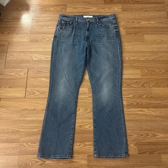 MOTHER SUPERIOR The Inside Flood Metal Magic Jeans Size 33 - Picture 4 of 9